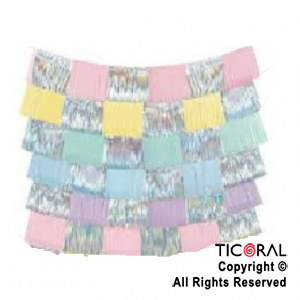 CORTINA FLECOS 3 CAPAS DE 1.52 X 24.8 CM MULTICOLOR Y PLATA